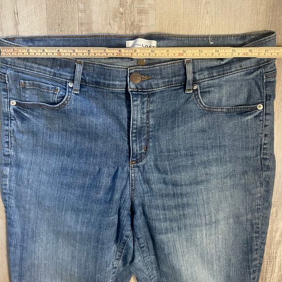 Loft Jeans 14/32 More Shine Less Shade Sun Embroidered Modern Skinny Wide Hem - Picture 6 of 16